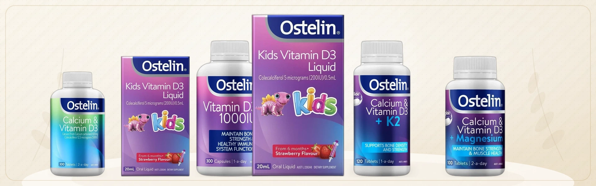 澳洲 Ostelin 怎么选 · 维 D 与钙全系