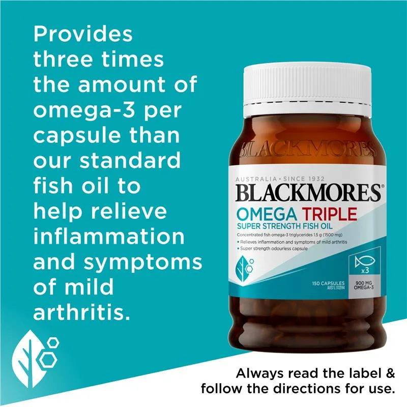 Blackmores 澳佳宝无腥味3倍浓缩深海鱼油150粒Omega3 4