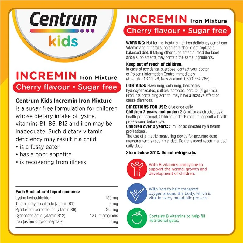 Centrum 善存澳洲儿童补铁口服液改善厌食 200mL 6