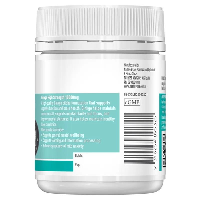 Healthy Care 高含量10000mg银杏健脑记忆力片 3