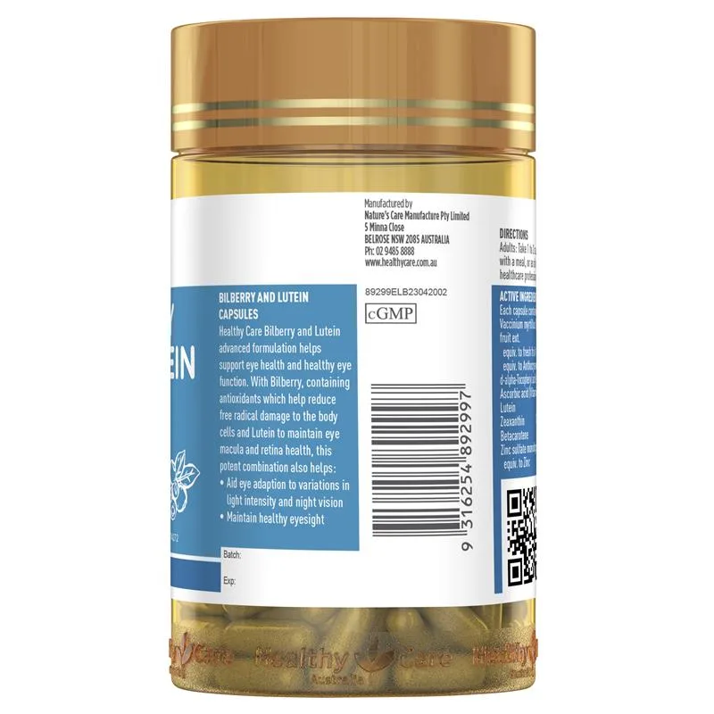 Healthy Care Bilberry Lutein 蓝莓素叶黄素护眼胶囊120粒 3