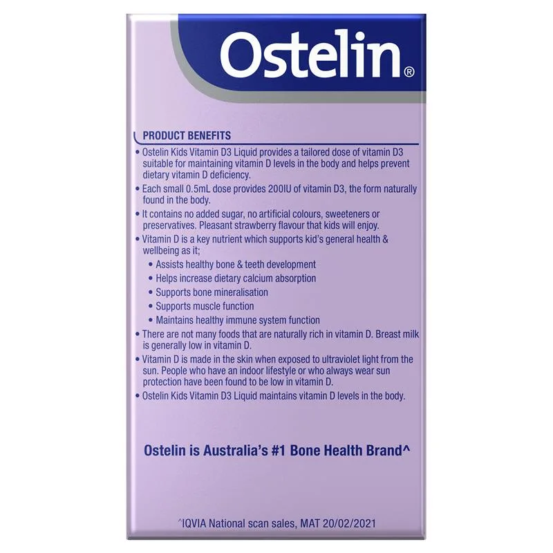 Ostelin Kids Vitamin D Liquid 儿童维生素D滴剂 20ml 2