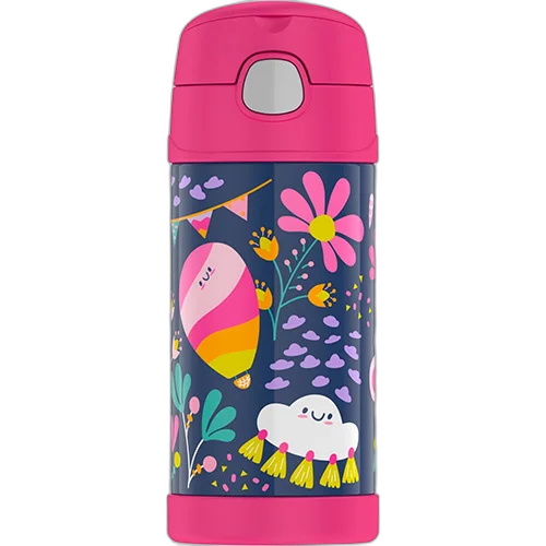Thermos F117 玫红色卡通云彩儿童水杯